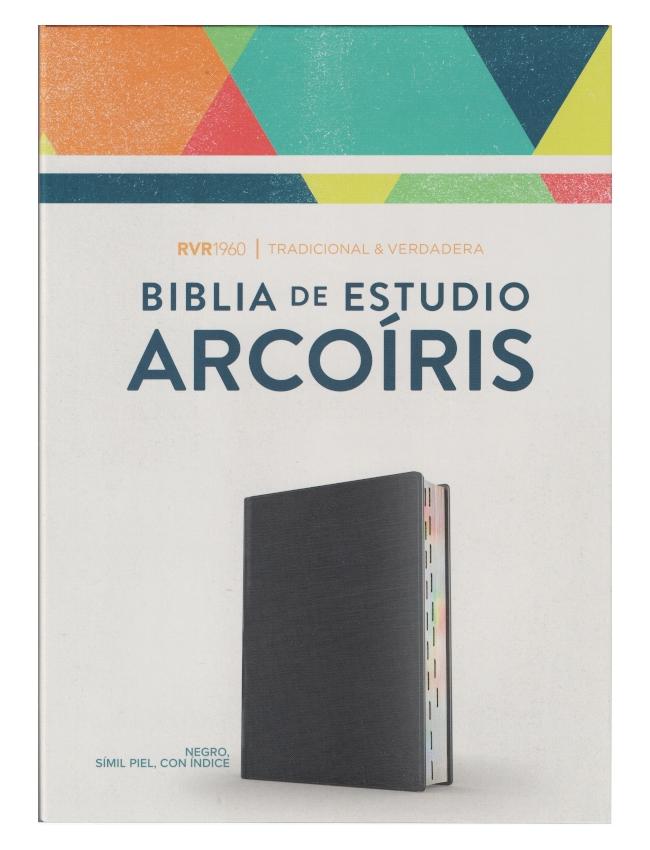 Biblia de estudio Arco Iris (negra, con índice)